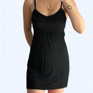 Women's Black Lace-Trim Slip Dress - Intimates & Sleepwear